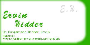 ervin widder business card